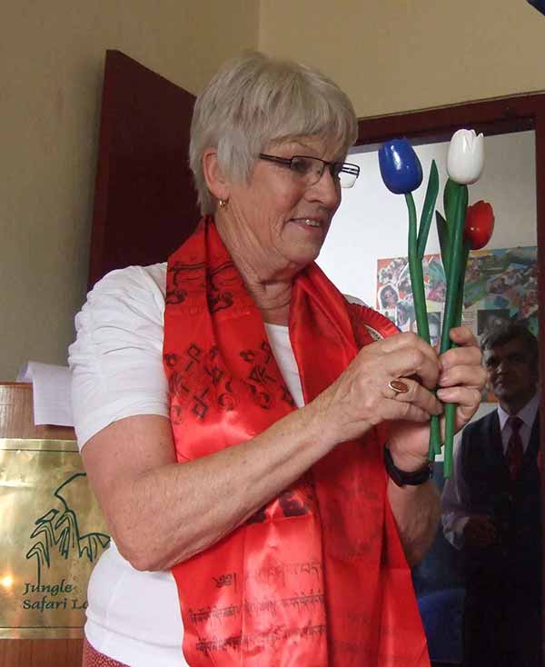 Ida showt de tulpen